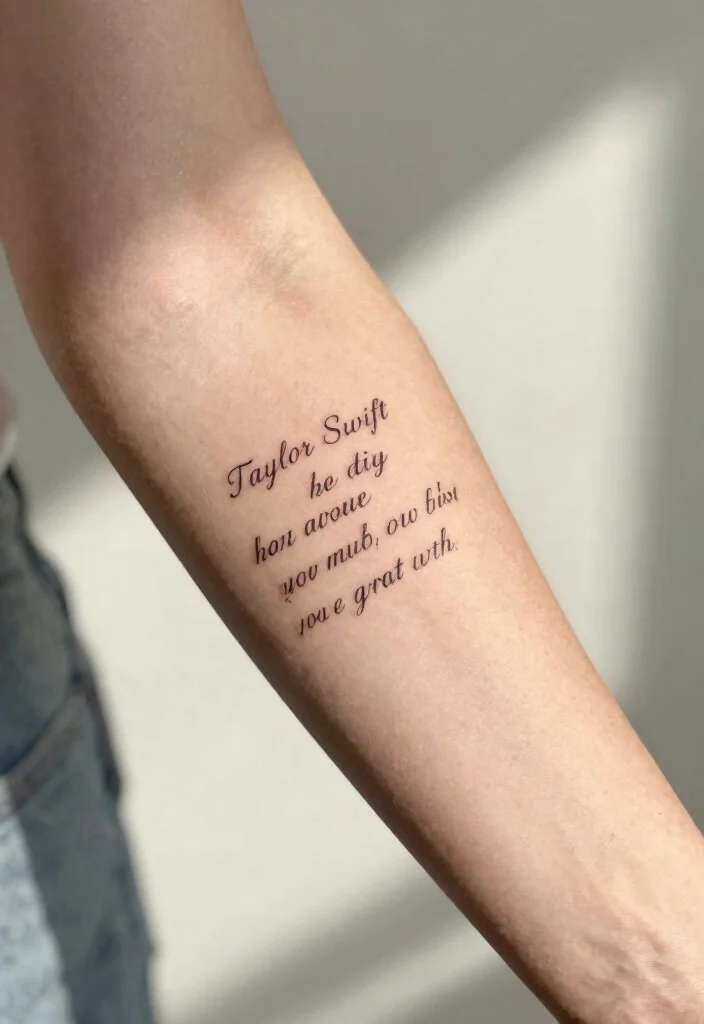 10 Simple Taylor Swift Tattoo Ideas for True Fans - 4. Quotes from Songs 1