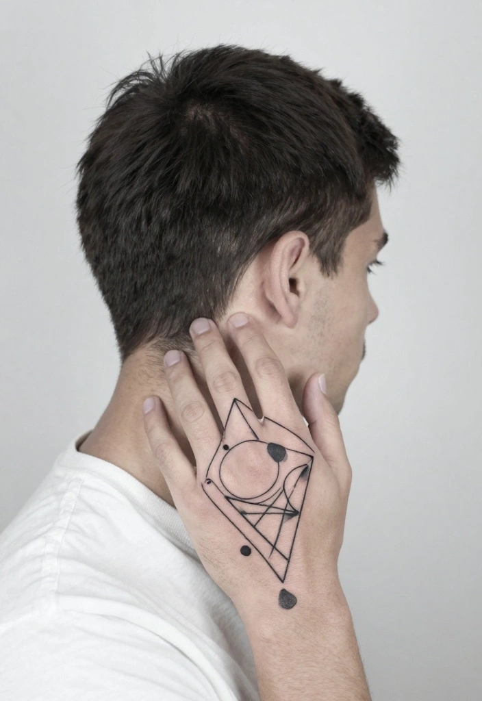 10 Small Hand Tattoo Ideas for Men Simple and Clean 4. Geometric Shapes 0