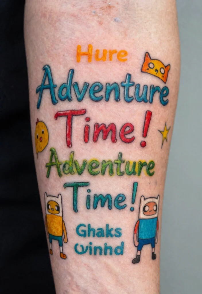 12 Adventure Time Flash Tattoo Ideas Fun and Playful 8. Adventure Time Quotes Tattoo 0