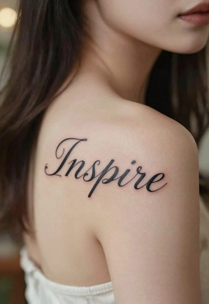 12 Behind the Ear Word Tattoo Ideas: Subtle and Aesthetic - 3. 'Inspire' 1