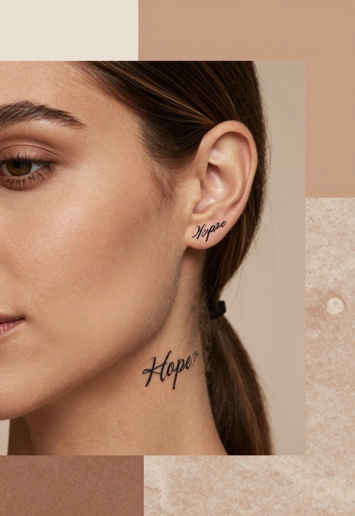12 Behind the Ear Word Tattoo Ideas: Subtle and Aesthetic - 7. 'Hope' 1