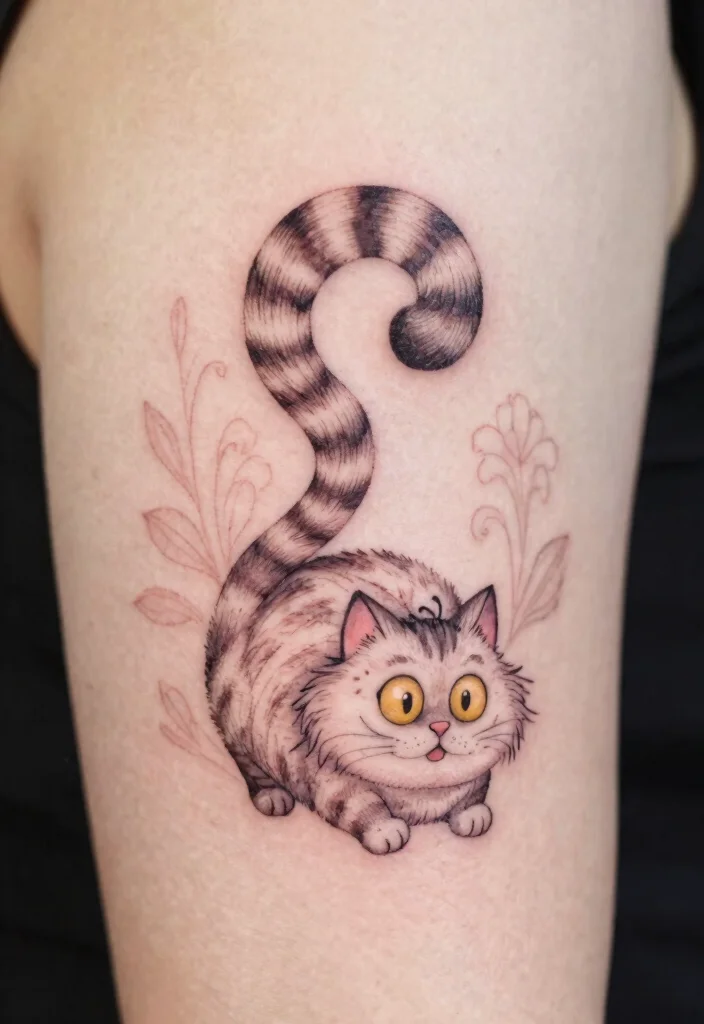 12 Cheshire Cat Tattoo Ideas Inspired by Alice in Wonderland 3. Cheshire Cat Tail 0