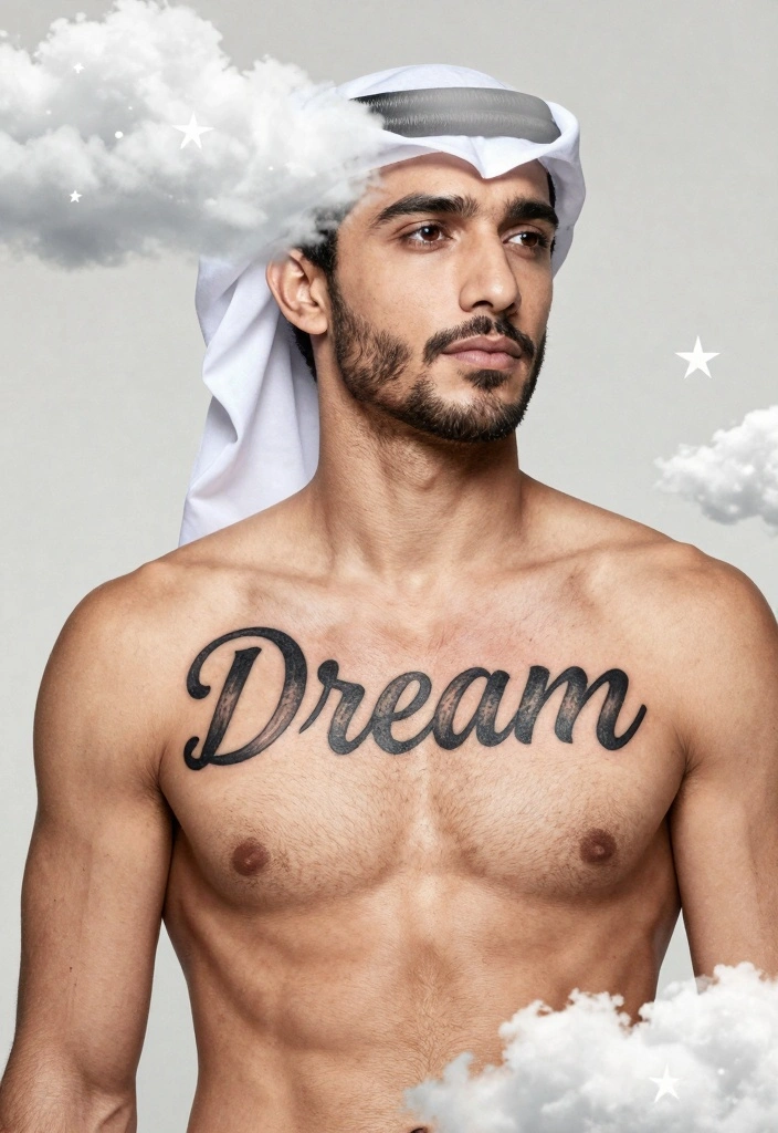 12 Chest Word Tattoo Ideas for Men: Bold and Masculine - 12. Dream 1