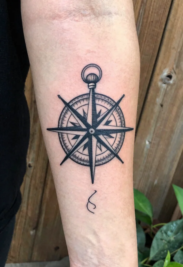 12 Compass Couple Tattoo Ideas: Symbolic and Romantic - 7. Compass Design with Quote 1