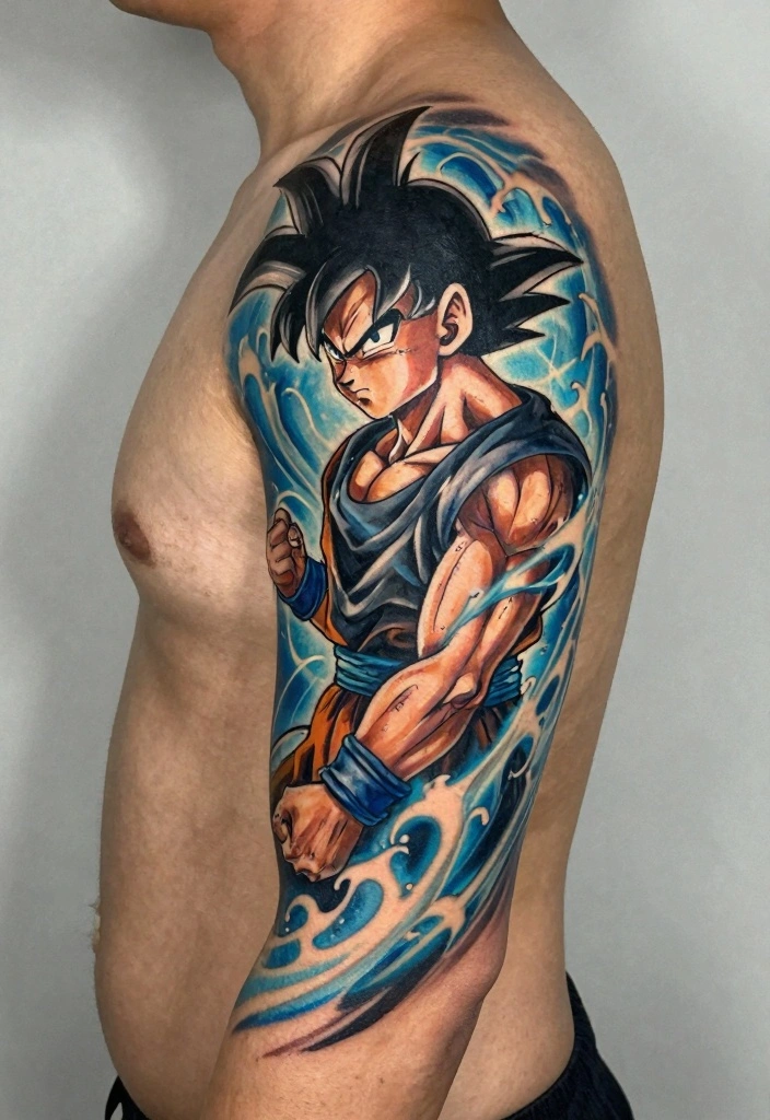 12 Dragon Ball Z Dragon Tattoo Ideas: Iconic and Powerful - 1. Goku’s Iconic Kamehameha Wave 1