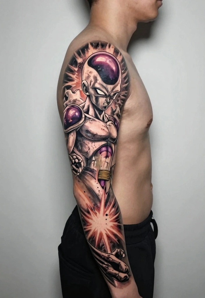 12 Dragon Ball Z Dragon Tattoo Ideas: Iconic and Powerful - 6. Frieza’s Menacing Form 1