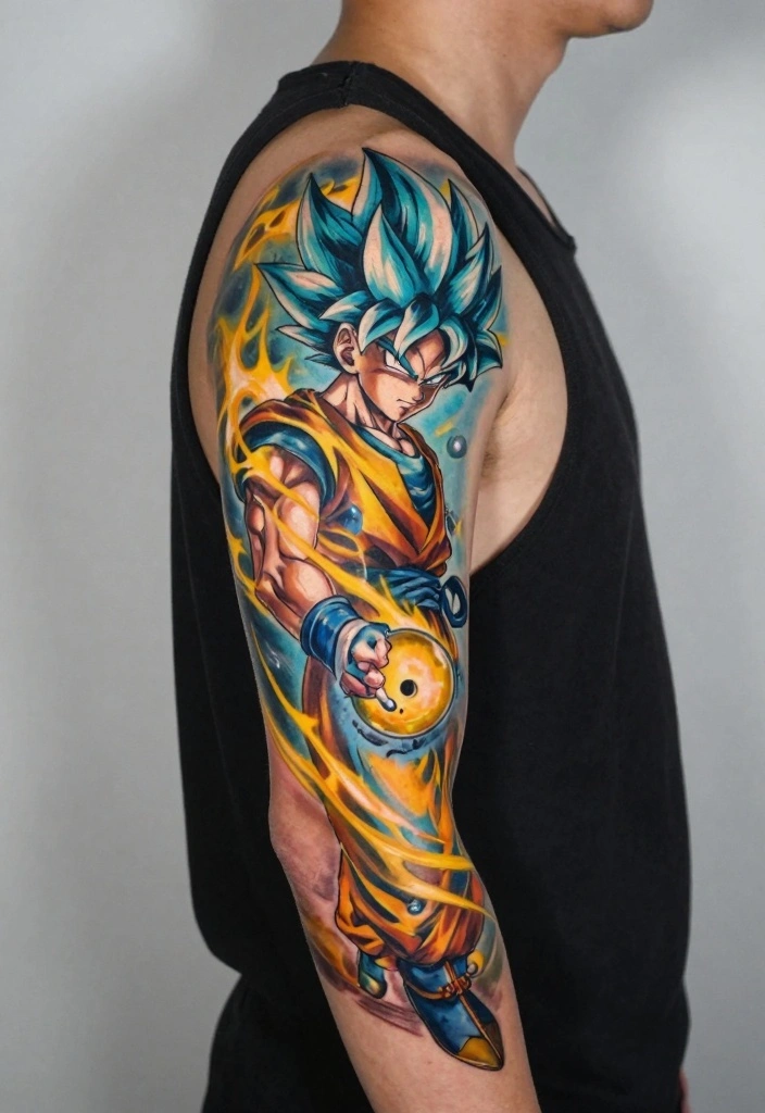 12 Dragon Ball Z Dragon Tattoo Ideas: Iconic and Powerful - 7. The Spirit Bomb: Energy in Motion 1