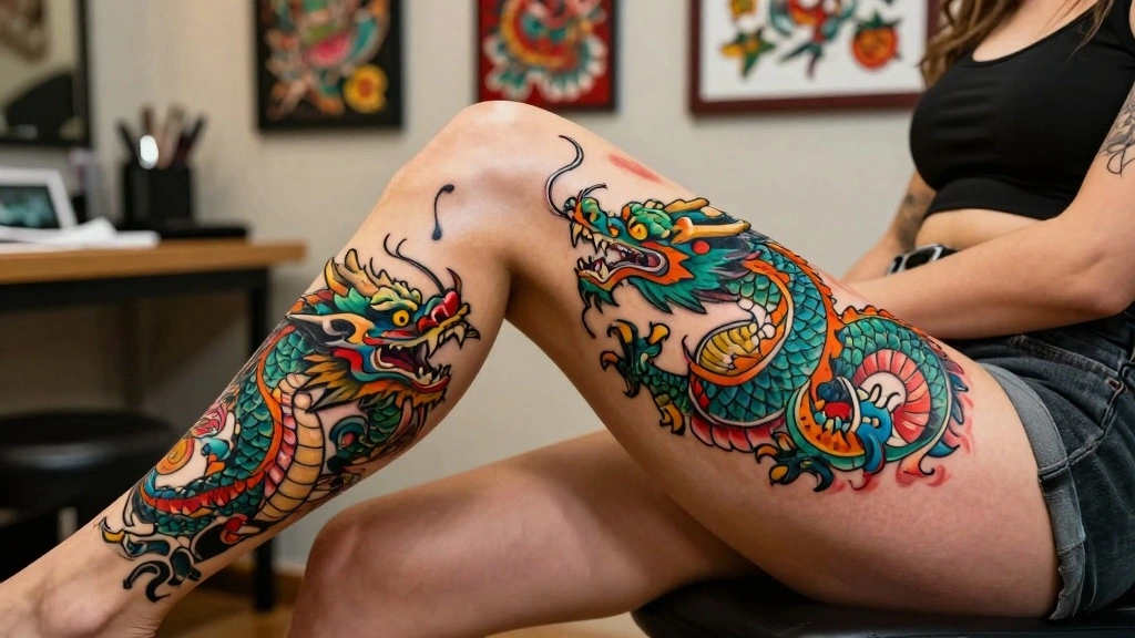 12 Dragon Leg Tattoo Ideas for Women: Fierce and Stylish
