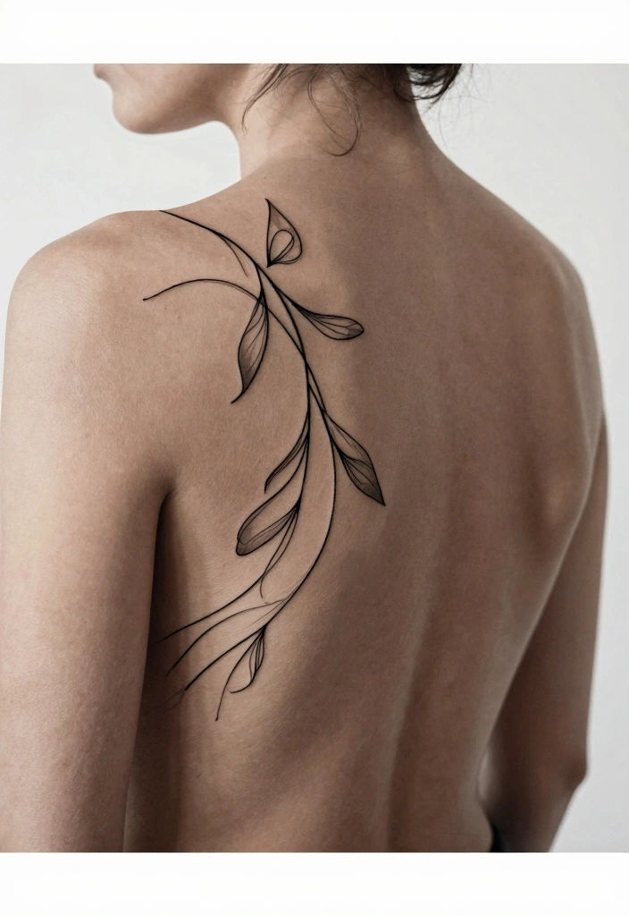 12 Fine Line Back Tattoo Ideas for Women: Clean and Minimal 12 12 Fine Line Back Tattoo Ideas for Women Clean and Minimal 2. Minimalist Vines 0