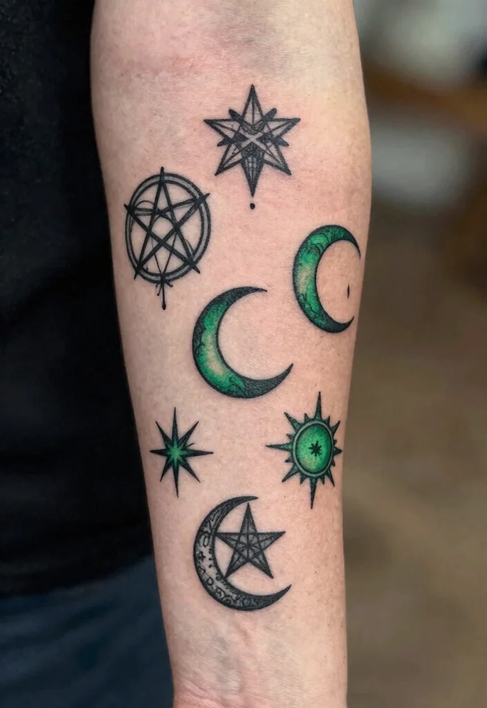 12 Friday the 13th Flash Tattoo Ideas Classic and Spooky - 10. Witchcraft Symbols 1