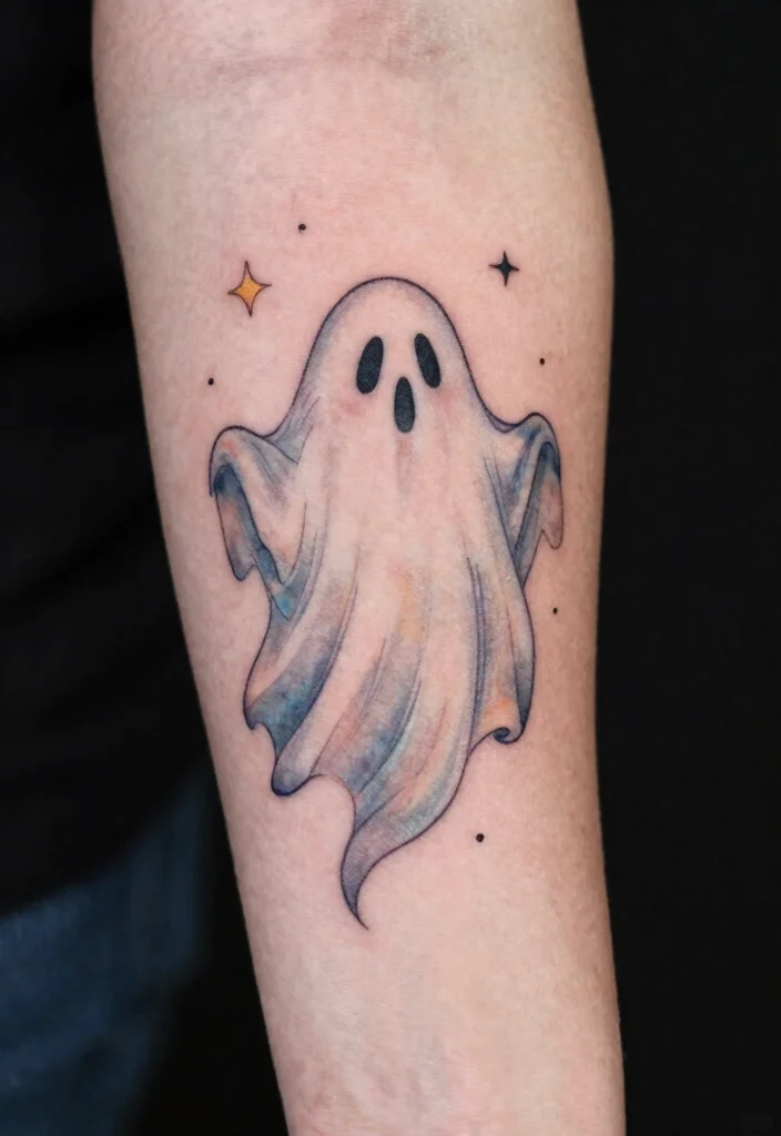 12 Friday the 13th Flash Tattoo Ideas Classic and Spooky - 12. Ghostly Apparition 1