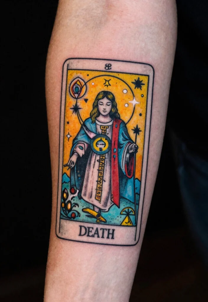 12 Friday the 13th Flash Tattoo Ideas Classic and Spooky - 6. Tarot Card Design 1