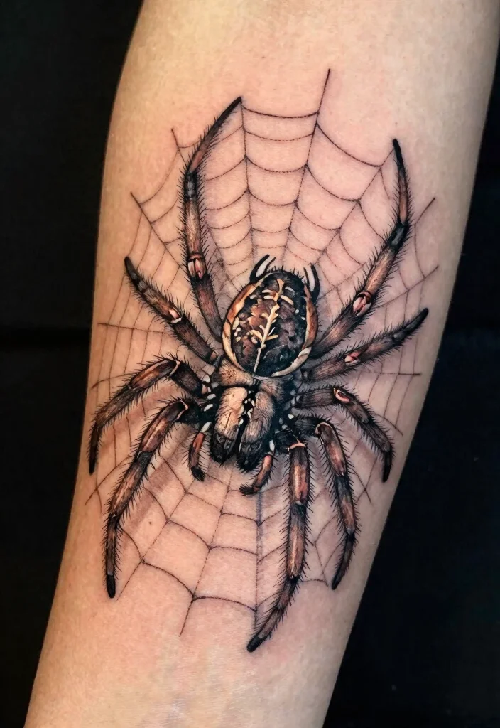 12 Friday the 13th Flash Tattoo Ideas Classic and Spooky - 8. Spider and Web Design 1