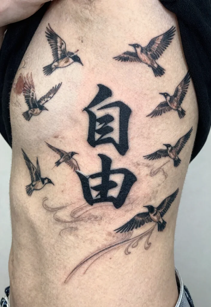 12 Japanese Word Tattoo Ideas With Cultural Meaning 122 12 Japanese Word Tattoo Ideas With Cultural Meaning - 12. 自由 (Jiyū) - Freedom 1