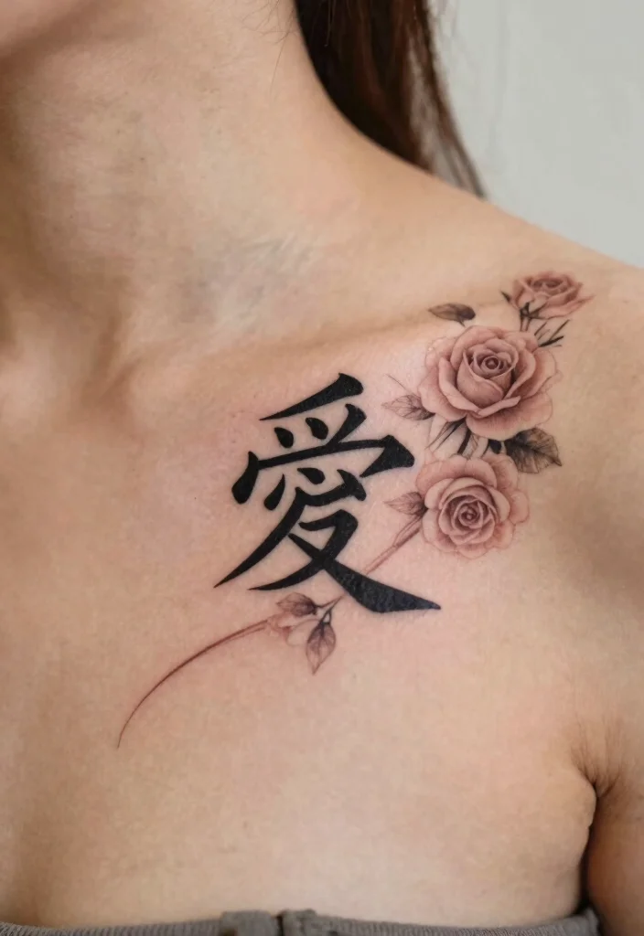 12 Japanese Word Tattoo Ideas With Cultural Meaning 12 12 Japanese Word Tattoo Ideas With Cultural Meaning - 2. 愛 (Ai) - Love 1