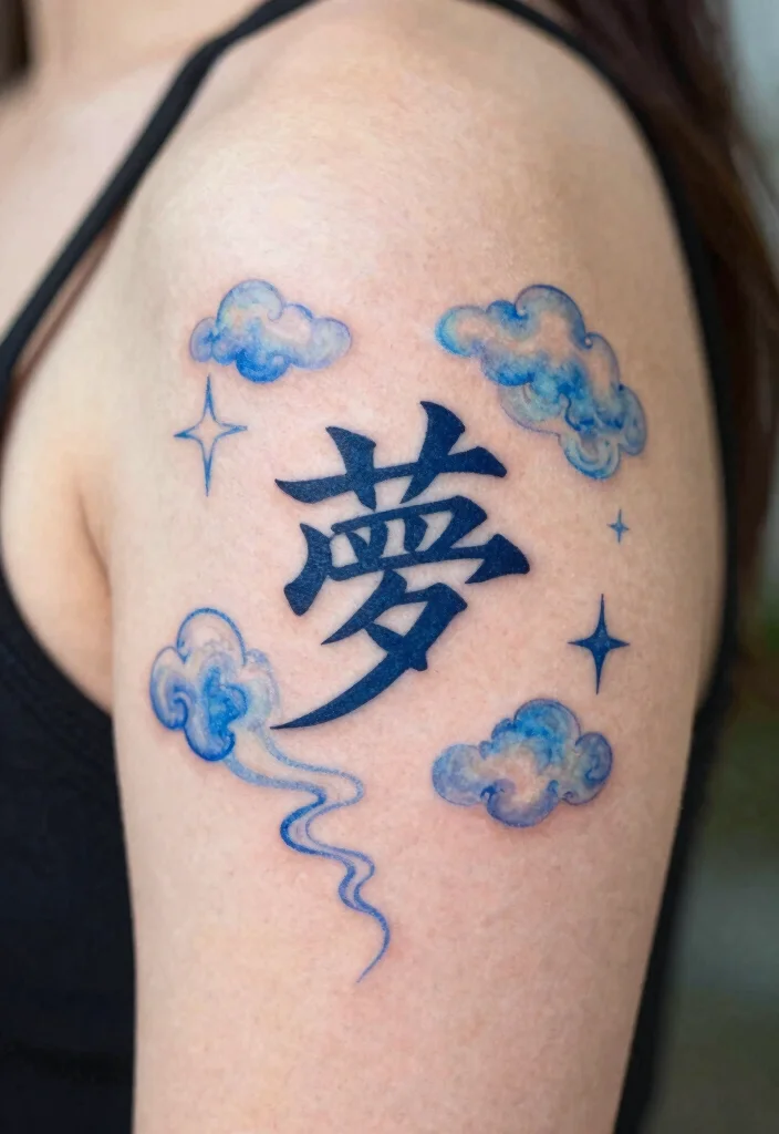 12 Japanese Word Tattoo Ideas With Cultural Meaning 23 12 Japanese Word Tattoo Ideas With Cultural Meaning - 3. 夢 (Yume) - Dream 1