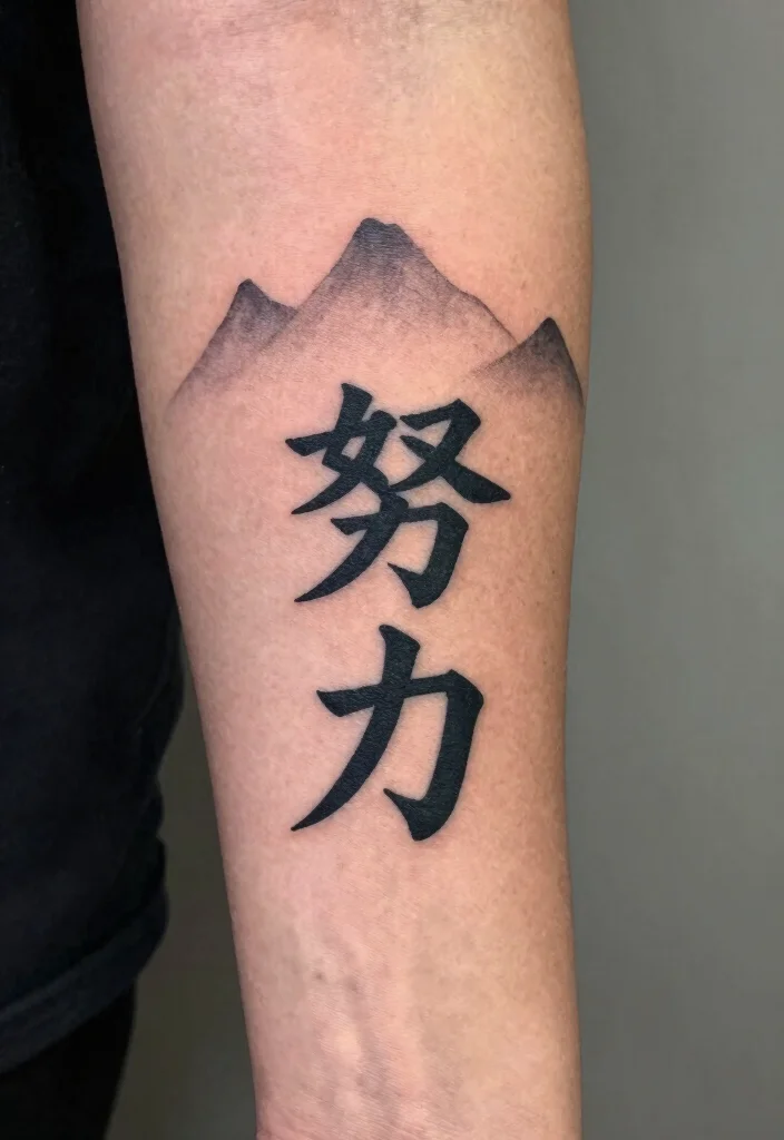 12 Japanese Word Tattoo Ideas With Cultural Meaning 34 12 Japanese Word Tattoo Ideas With Cultural Meaning - 4. 努力 (Doryoku) - Effort 1
