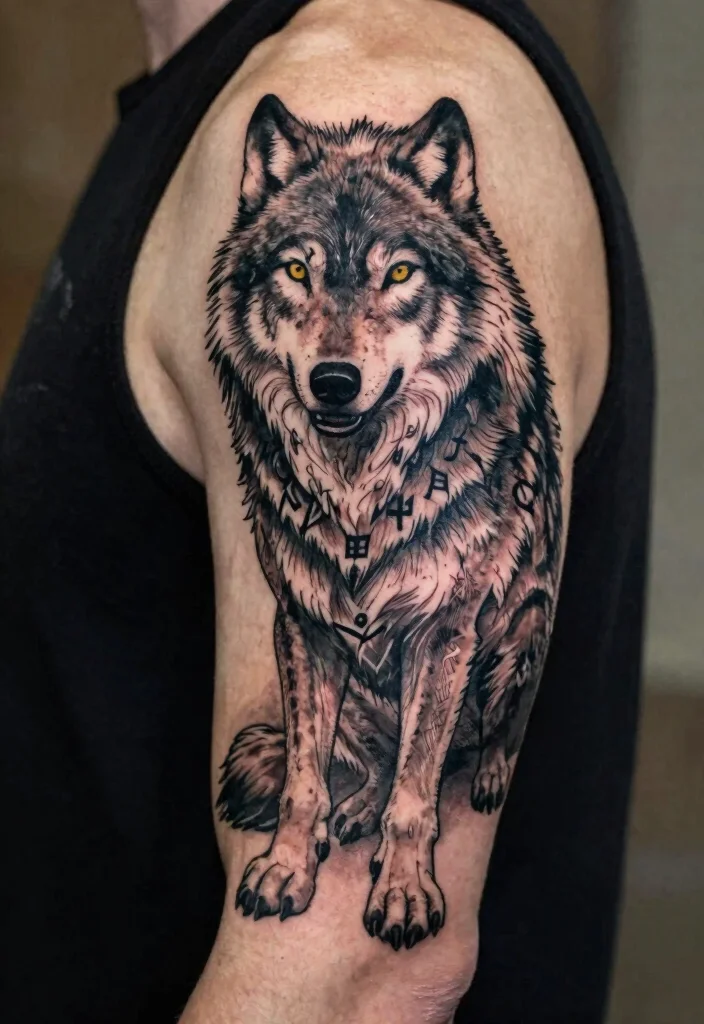 12 Loki Tattoo Ideas From Norse Mythology With Meaning - 5. The Wolf: Symbol of Power 1