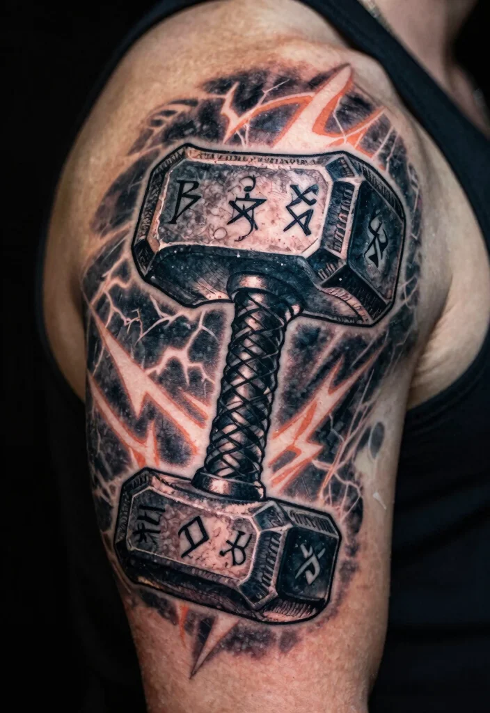 12 Loki Tattoo Ideas From Norse Mythology With Meaning - 7. The Hammer: Symbol of Rebellion 1