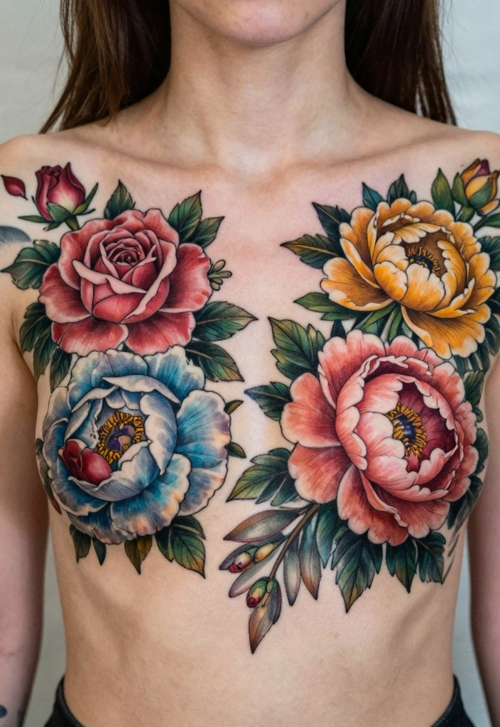 12 Middle of the Chest Tattoo Ideas for Women: Balanced and Bold 100 12 Middle of the Chest Tattoo Ideas for Women Balanced and Bold 10. Floral Designs 0