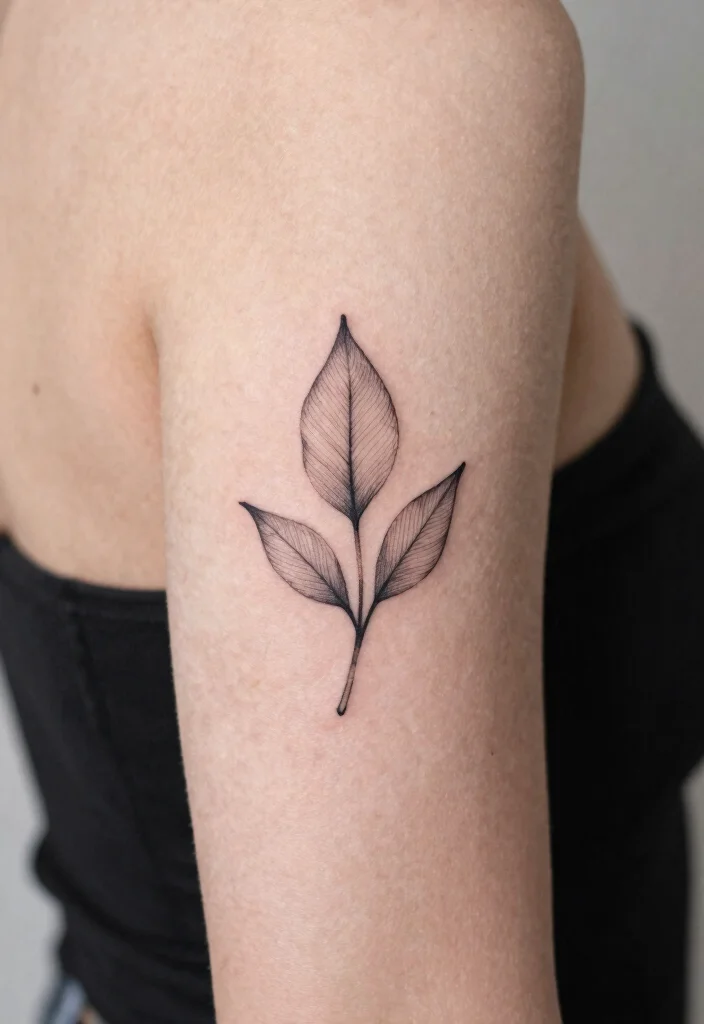 12 Minimalist Tattoo Ideas on the Back of the Arm Above Elbow 10. Minimalist Nature Elements 0