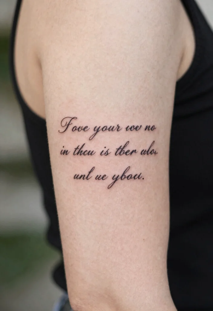 12 Minimalist Tattoo Ideas on the Back of the Arm Above Elbow 3. Inspirational Words or Quotes 0
