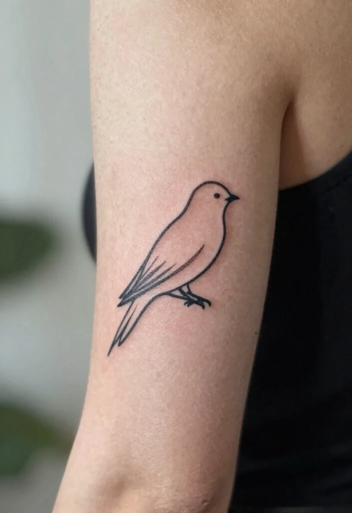 12 Minimalist Tattoo Ideas on the Back of the Arm Above Elbow 4. Minimalist Animal Silhouettes 0