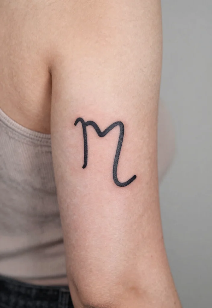 12 Minimalist Tattoo Ideas on the Back of the Arm Above Elbow 9. Minimalist Zodiac Signs 0