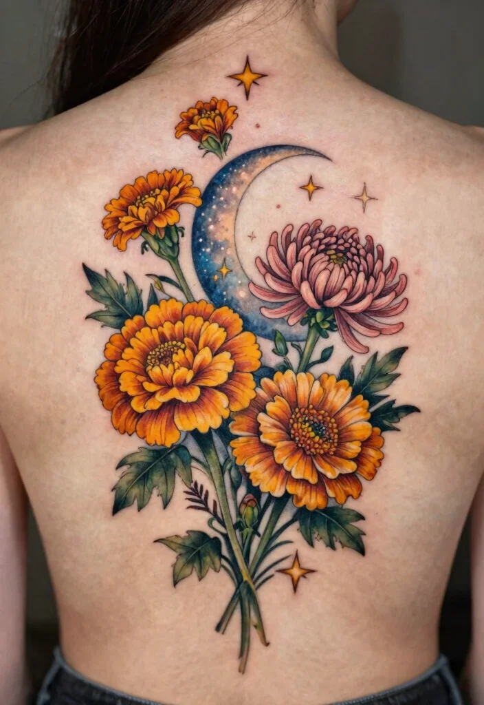 12 October and November Birth Flower Tattoo Ideas Symbolic 111 12 October and November Birth Flower Tattoo Ideas Symbolic 11. Celestial Floral Tattoo 0