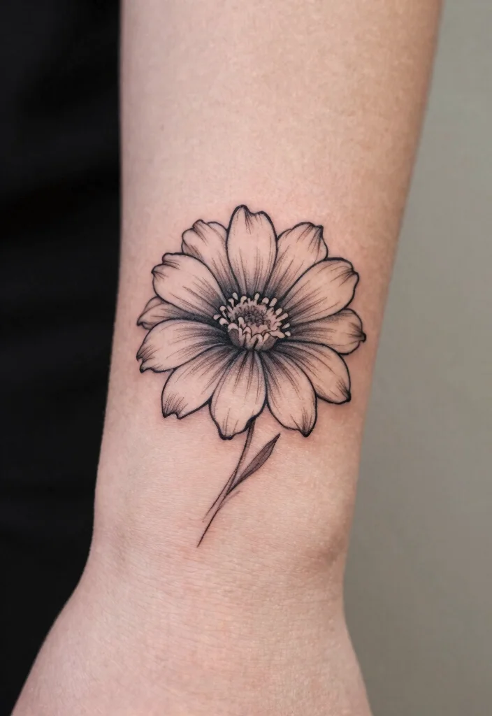 12 October and November Birth Flower Tattoo Ideas Symbolic 23 12 October and November Birth Flower Tattoo Ideas Symbolic 3. Minimalist Marigold Tattoo 0
