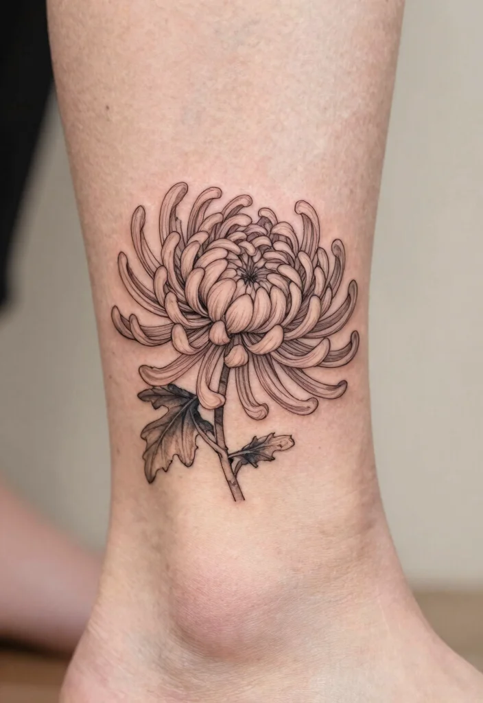 12 October and November Birth Flower Tattoo Ideas Symbolic 67 12 October and November Birth Flower Tattoo Ideas Symbolic 7. Subtle Line Work Chrysanthemum 0