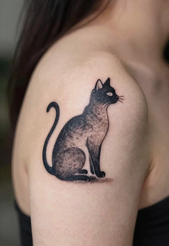 12 One Line Cat Tattoo Ideas Simple Artistic and Clean 23 12 One Line Cat Tattoo Ideas Simple Artistic and Clean 3. The Elegant Silhouette 0