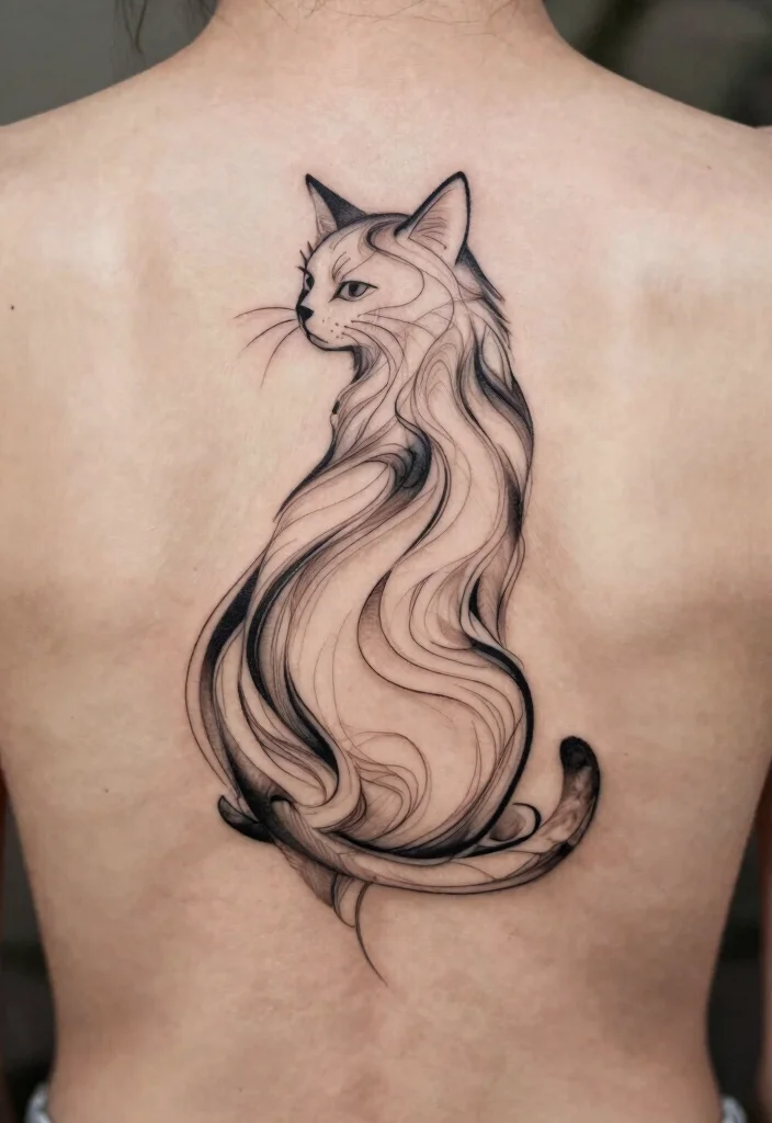 12 One Line Cat Tattoo Ideas Simple Artistic and Clean 89 12 One Line Cat Tattoo Ideas Simple Artistic and Clean 9. Abstract Cat Lines 0