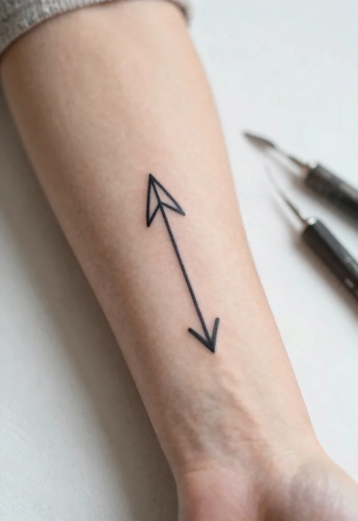 12 Simple Stick and Poke Tattoo Ideas Minimal and Personal 111 12 Simple Stick and Poke Tattoo Ideas Minimal and Personal - 11. Simple Arrow 1