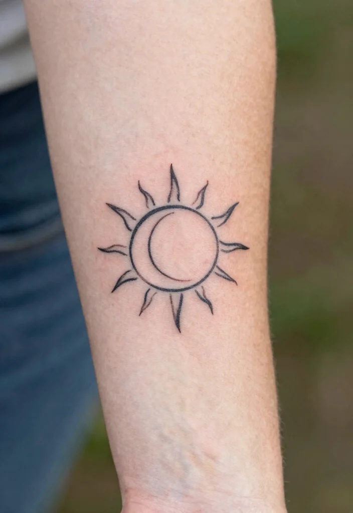 12 Simple Stick and Poke Tattoo Ideas Minimal and Personal 23 12 Simple Stick and Poke Tattoo Ideas Minimal and Personal - 3. Sun and Moon Duo 1