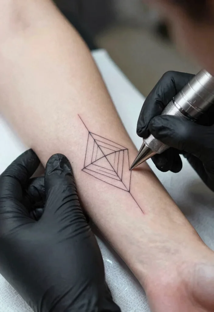 12 Simple Stick and Poke Tattoo Ideas Minimal and Personal 78 12 Simple Stick and Poke Tattoo Ideas Minimal and Personal - 8. Geometric Shapes 1