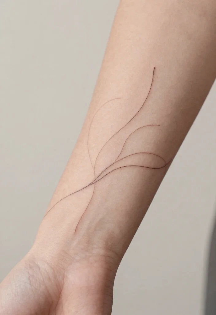 12 Small Tattoo Cover Up Ideas That Are Simple and Effective 23 12 Small Tattoo Cover Up Ideas That Are Simple and Effective - 3. Minimalist Line Art 1