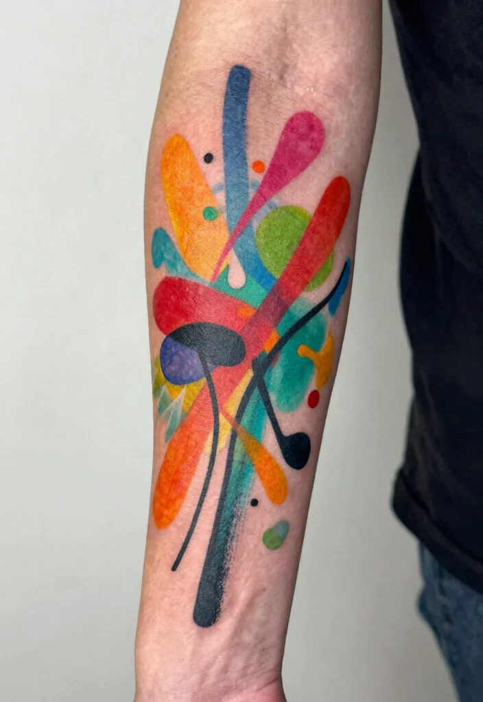 12 Small Tattoo Cover Up Ideas That Are Simple and Effective 45 12 Small Tattoo Cover Up Ideas That Are Simple and Effective - 5. Abstract Art 1