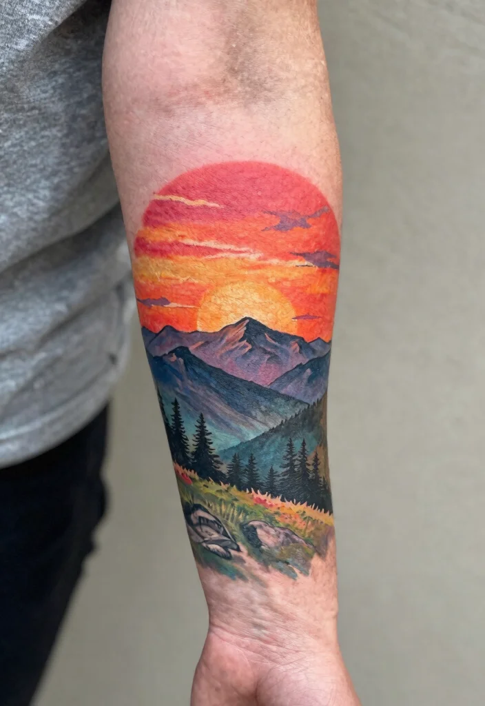 12 Small Tattoo Cover Up Ideas That Are Simple and Effective 78 12 Small Tattoo Cover Up Ideas That Are Simple and Effective - 8. Scenic Elements 1