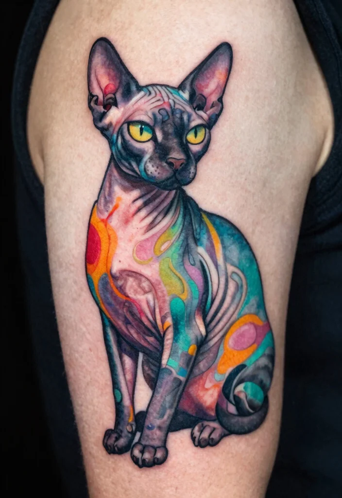 12 Sphynx Cat Tattoo Design Ideas Unique and Artistic 67 12 Sphynx Cat Tattoo Design Ideas Unique and Artistic 7. Abstract Interpretation 0