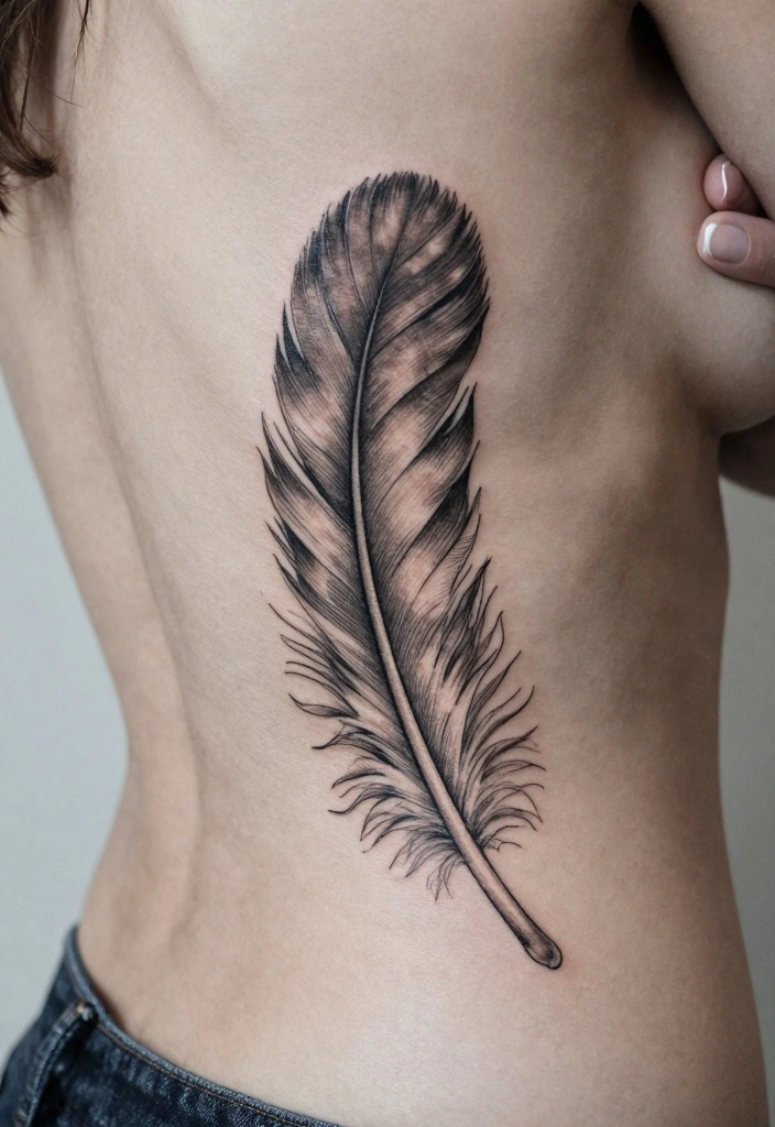 12 Stunning Back Waist Tattoo Ideas for Women Feminine and Delicate 5. Elegant Feather Designs 0