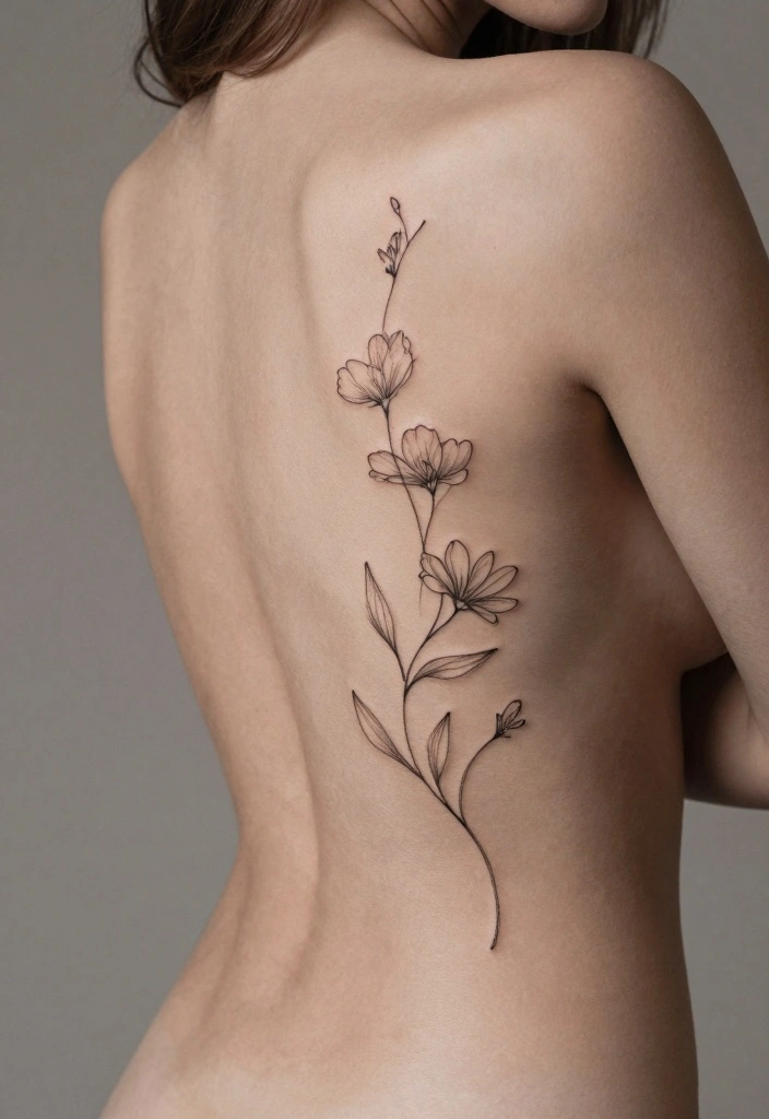 12 Stunning Back Waist Tattoo Ideas for Women Feminine and Delicate 7. Minimalist Line Art 0