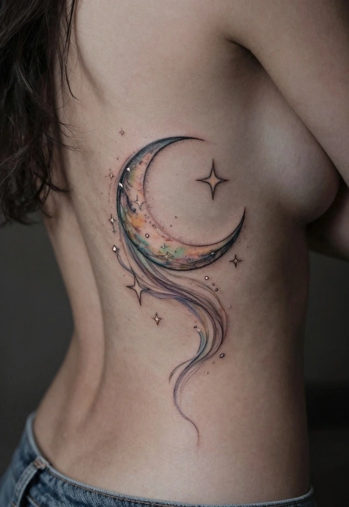 12 Stunning Back Waist Tattoo Ideas for Women Feminine and Delicate 8. Celestial Bodies 0