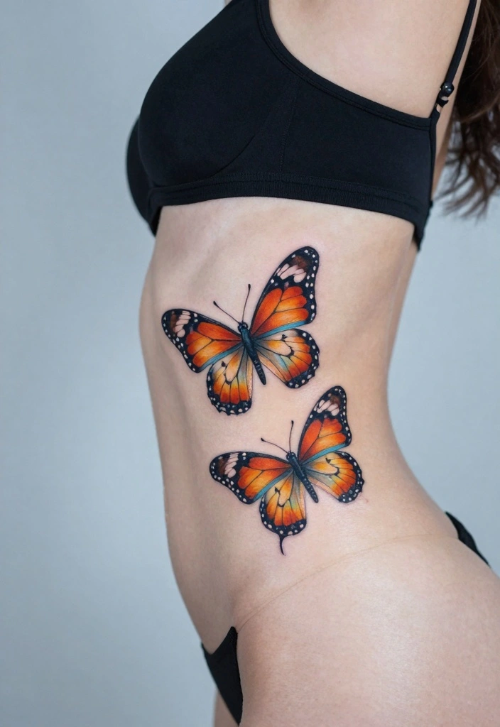 12 Stunning Back Waist Tattoo Ideas for Women Feminine and Delicate 9. Playful Butterflies 0