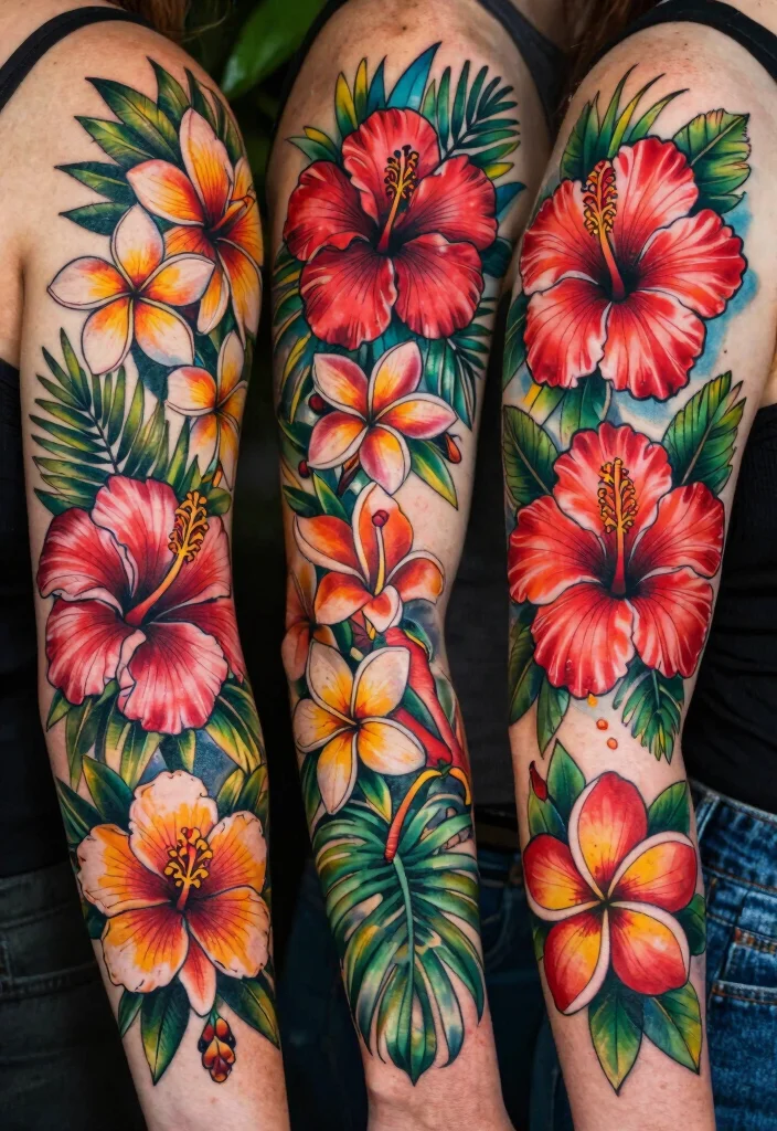 12 West Indian Tattoo Ideas With Cultural Roots - 2. Floral Designs Inspired by Island Flora 1