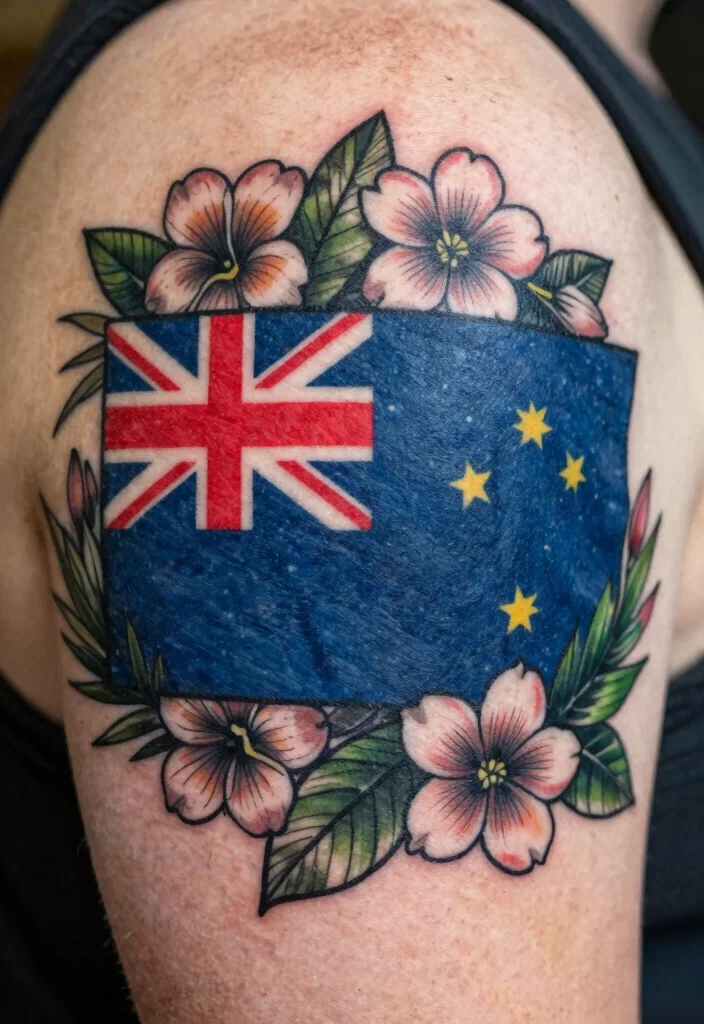 12 West Indian Tattoo Ideas With Cultural Roots - 9. The Island Flag Tattoo 1