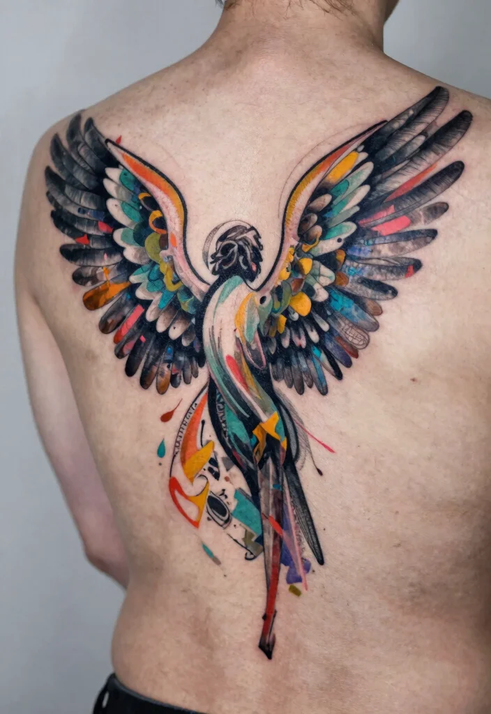 14 Angel Wings Tattoo Ideas on the Back Dramatic and Meaningful 12. Abstract Angel Wings 0