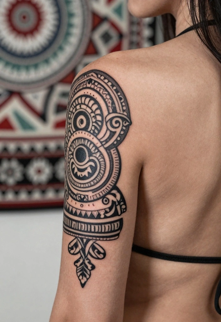 14 Back of Upper Arm Tattoo Ideas for Women Subtle and Chic 14. Cultural Symbols 0