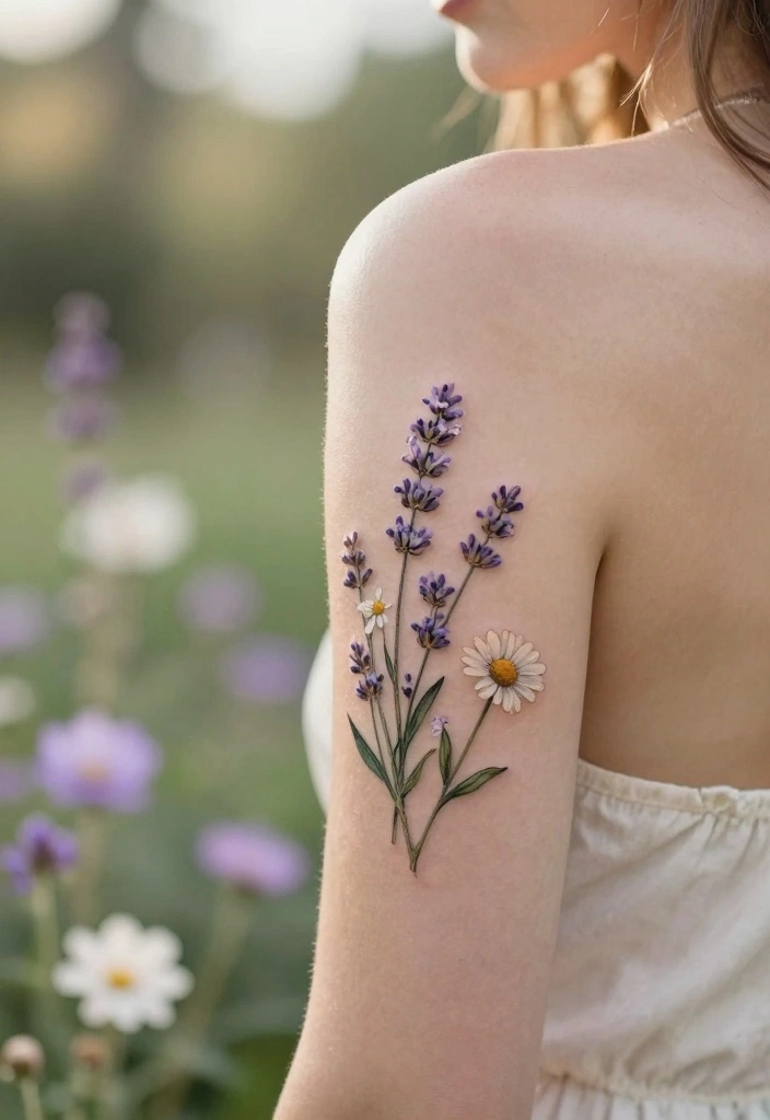 14 Back of Upper Arm Tattoo Ideas for Women Subtle and Chic 2. Tiny Floral Designs 0