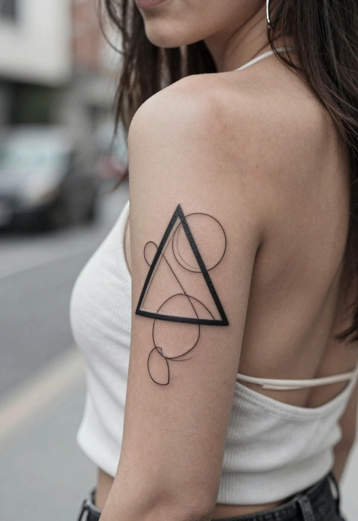 14 Back of Upper Arm Tattoo Ideas for Women Subtle and Chic 3. Geometric Shapes 0